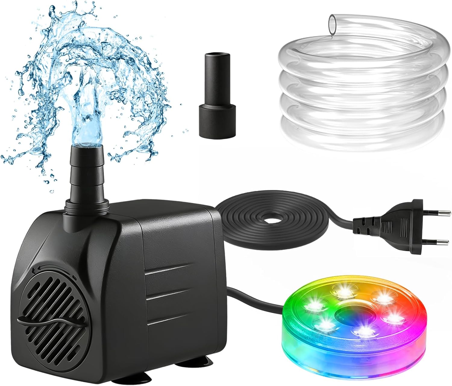 Pond Light Submersible - Pompa Sommergibile 210GPH con Luce LED,
