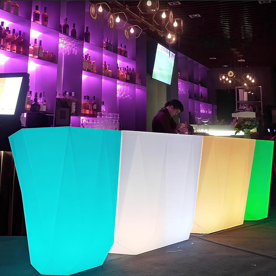 Outdoor Lighting Rental - Bancone bar con diodo luminescente per