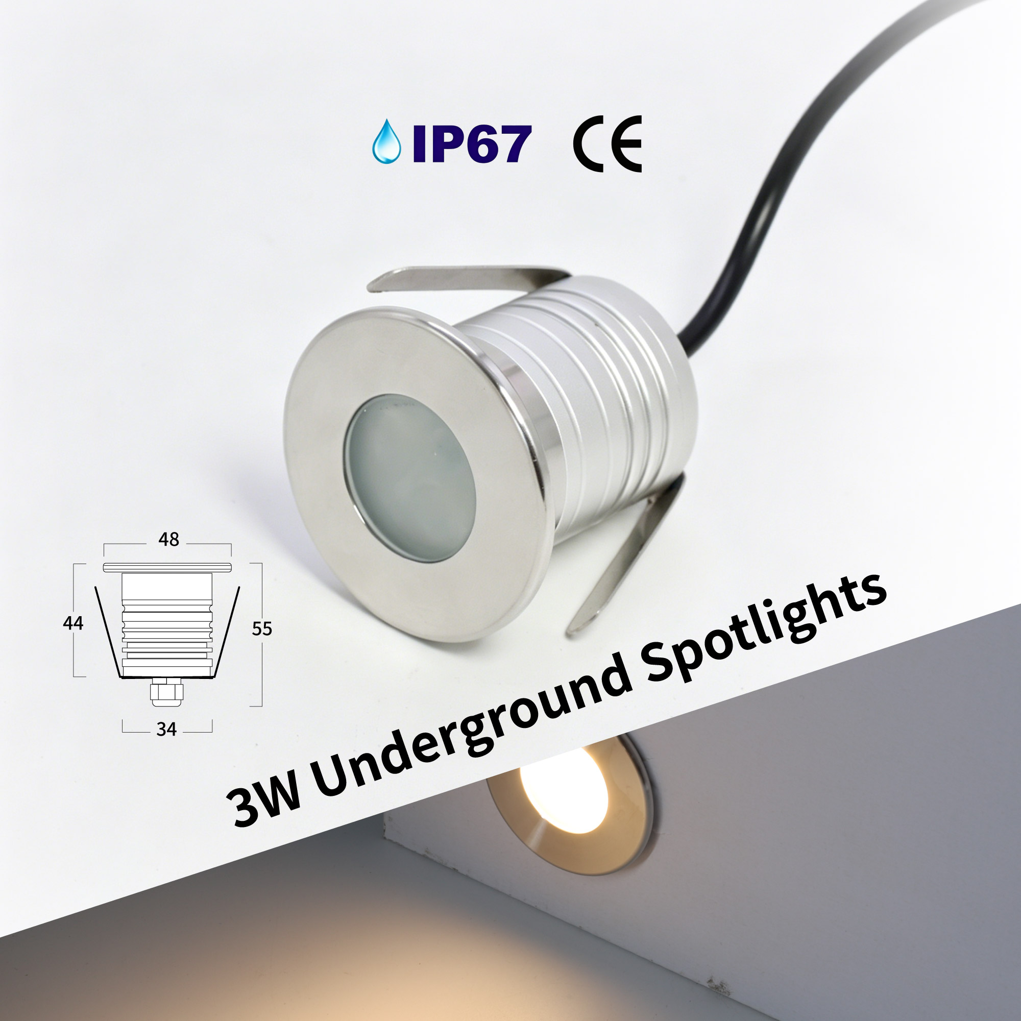 Pond Light Submersible - 3W HA CONDOTTO LA Luce Della