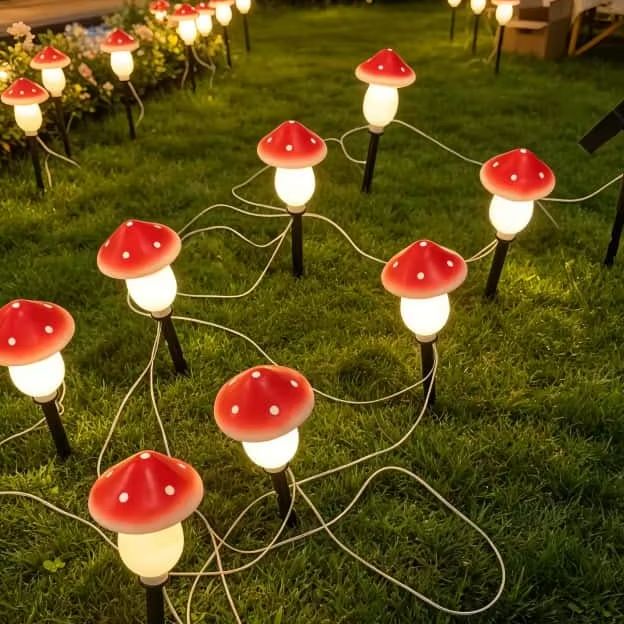 Outdoor Lighting Halloween - Luci Solari a Forma di Fungo,
