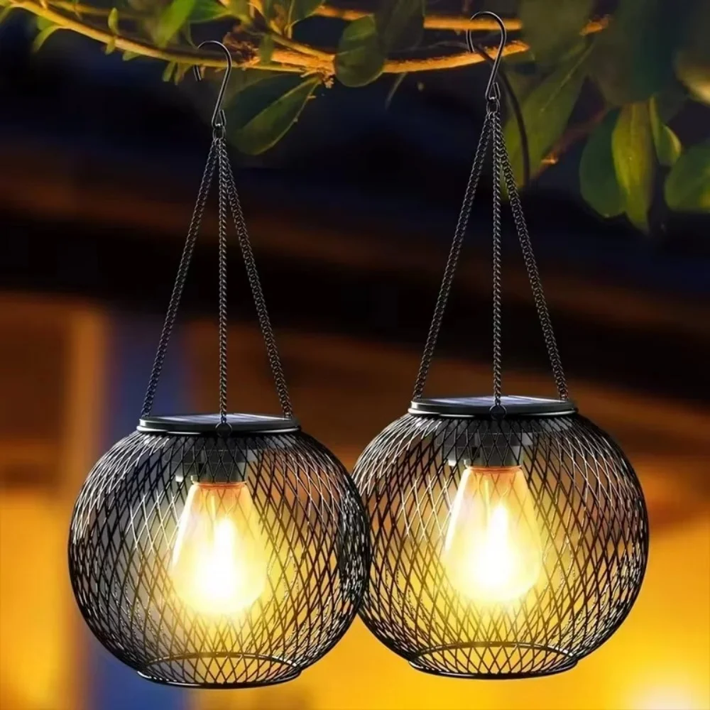 Outdoor Lighting Art - Lanterna Solare in Ferro Battuto, Sferica