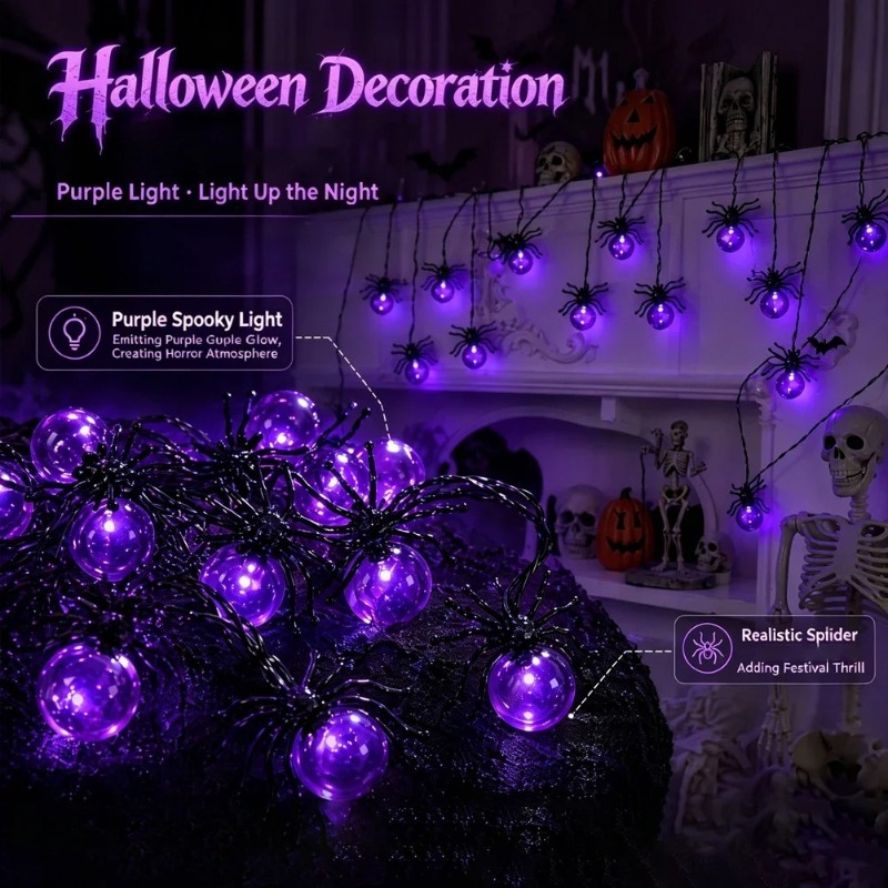 Luci a LED a Forma di Ragno a  - Outdoor Lighting Halloween recensione e prezzo