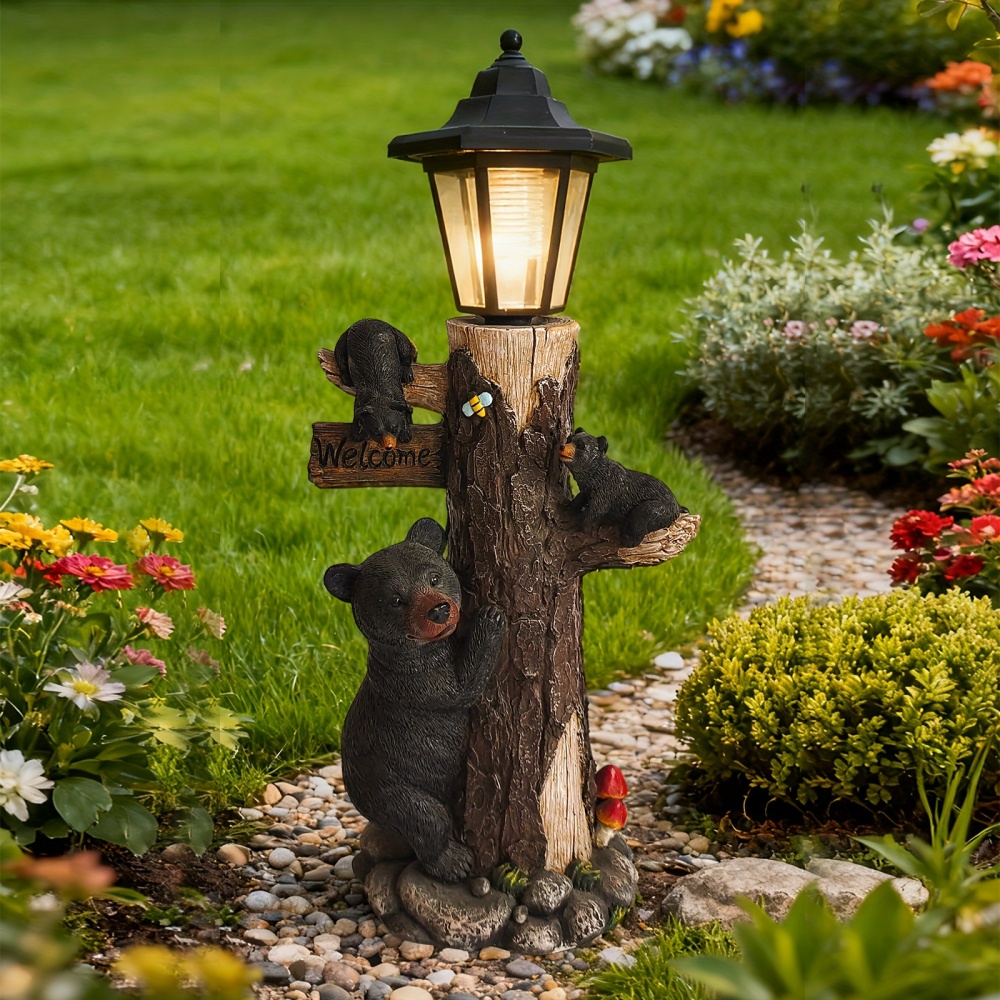 Statua di orso nero con insegn - Outdoor Lighting On Trees recensione e prezzo
